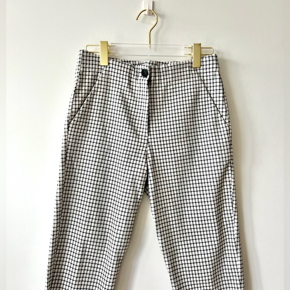 AYRTIGHT White/Black Houndstooth Plaid Mid-Rise Trousers - Picture 2 of 7